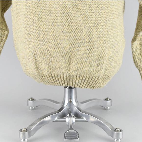 Vintage Chunky Knit Wool Blend Yellow Sweater, Men's Medium - Picture 4 of 10